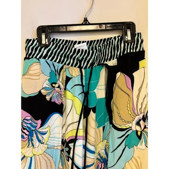 Trina Turk “Sinatra Flora” Split-Leg Swim Cover-Up Pants XS - Picture 6 of 10